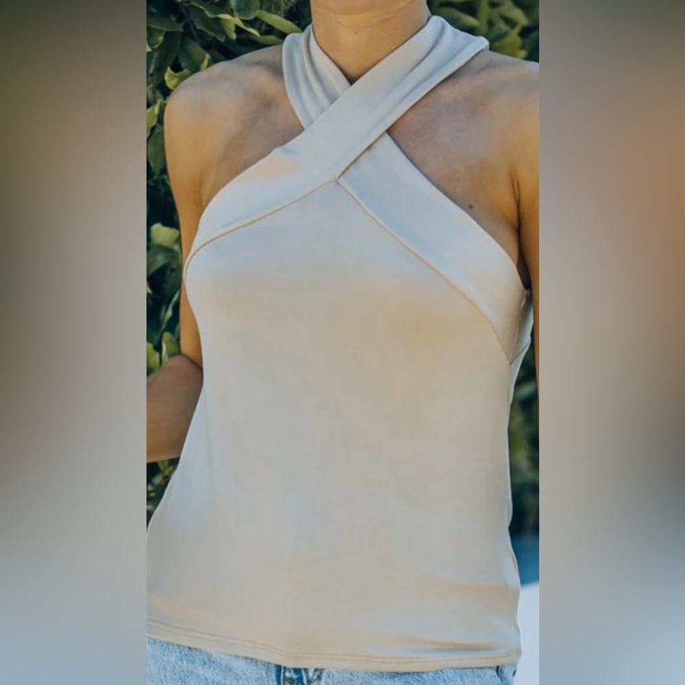NWT Beige Halter Tank Top